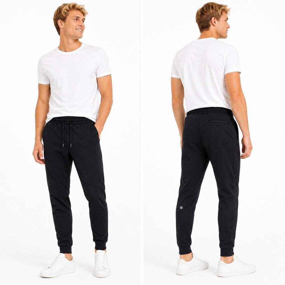 Lululemon Joggers Mens L Black Textured Engine Week Tapered Activewear Pants